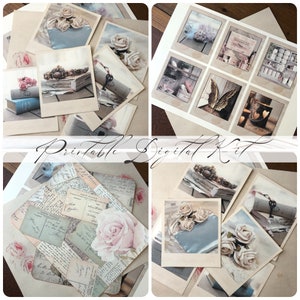 Digitaler Bilderrahmen Vintage Fotografien / Junk Journal druckbare Ephemera / Collage Vintage Buchstaben / Instant Download / von boho love / 075