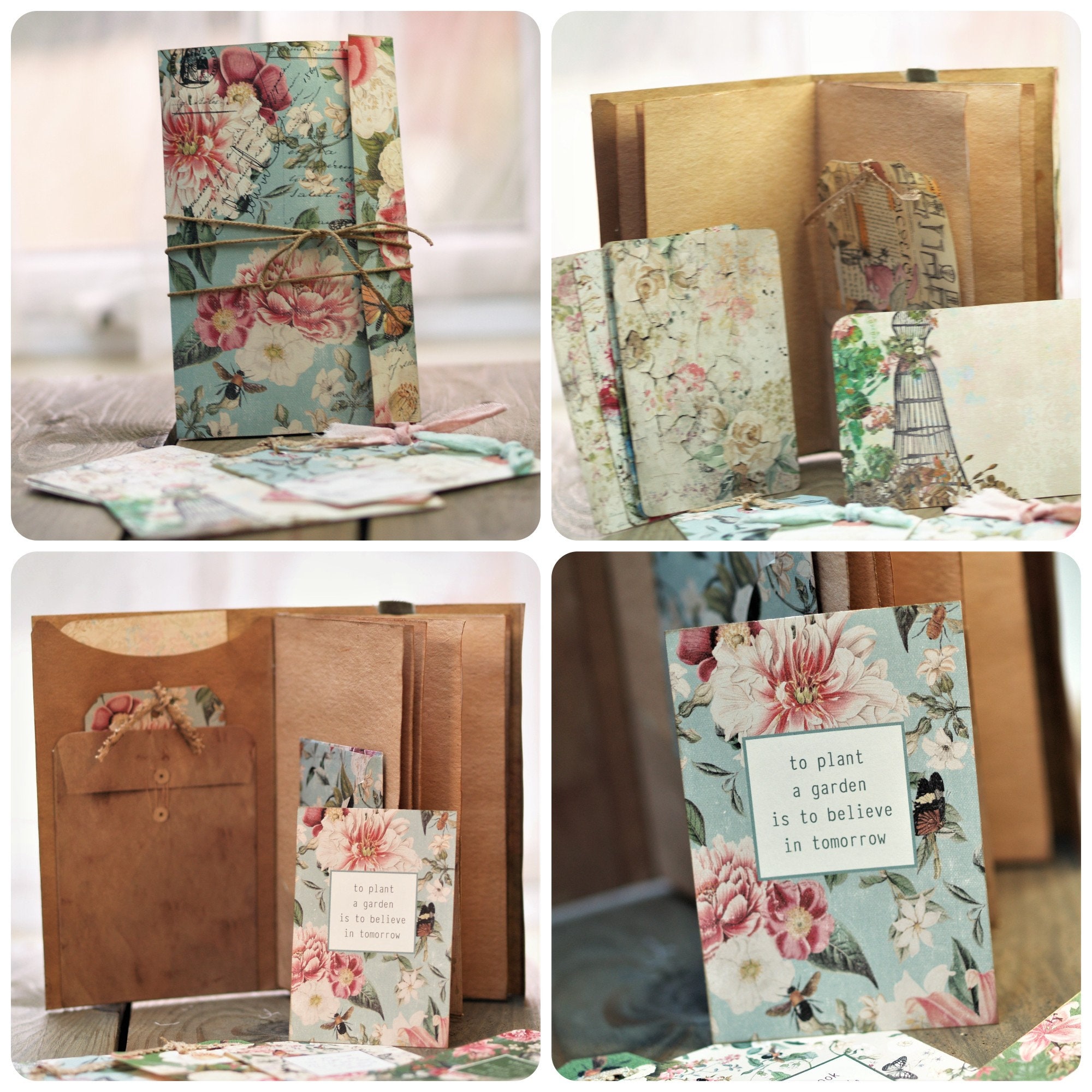 Botanical Printable Folded Journal Folio / Folder, Junk Journal Wallet ...