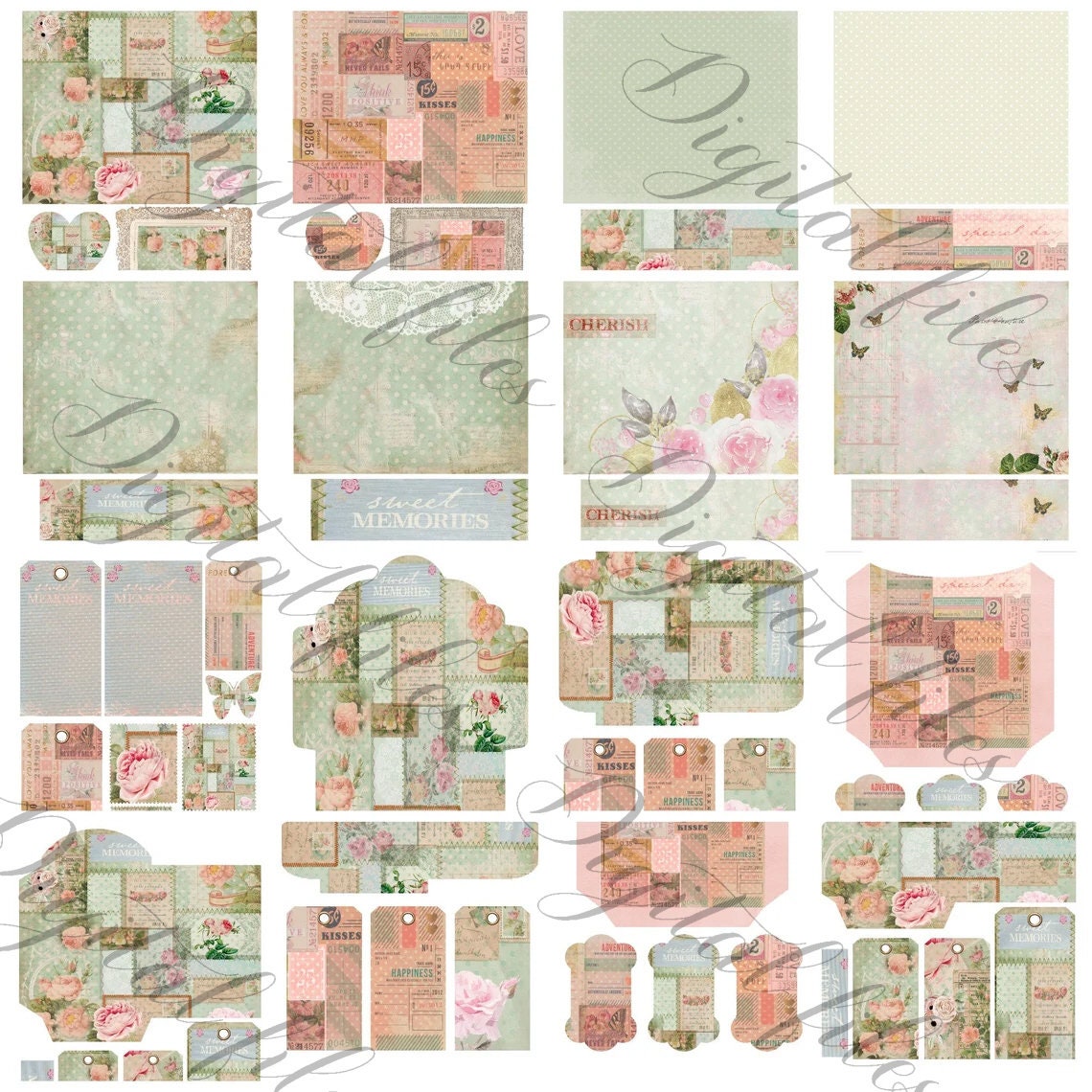 Printable Collage Junk Journal DIY Book Pages & Ephemera/ Digital Kit ...