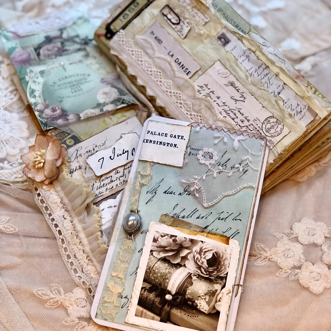 Junk Journal Printable Papers Digital Kit / Shabby Roses Book Pages ...