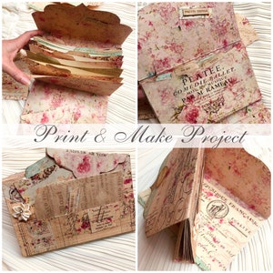 Druckbares Projekt: Akkordeon Organizer Collage / Digitales DIY Kit / Sofort download / Von Boho Love / Kit no. 168