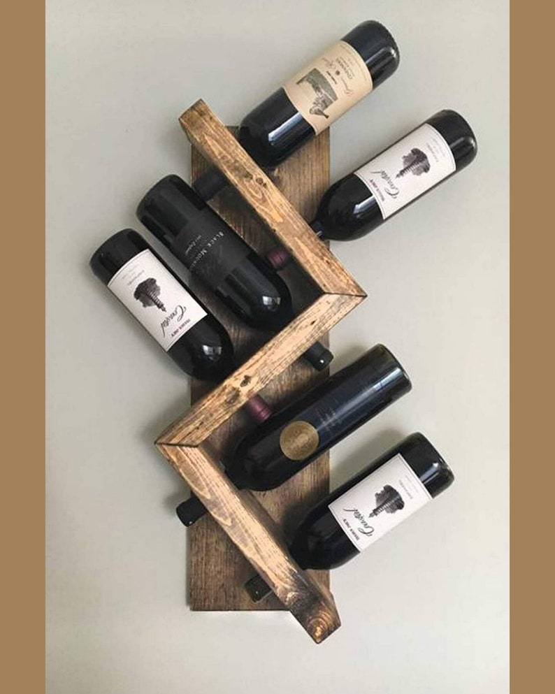Wine Rack Wall Mount Decor Vertical Wood Wine Storage Etsy
