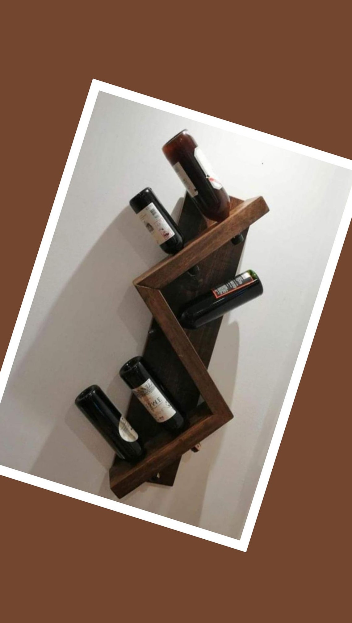 Wine Rack Wall Mount Decor Vertical Wood Wine Storage Etsy