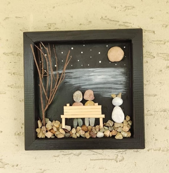 Love Picture Pebble Art Personalized Wall Hanging Decor Stone Etsy UK