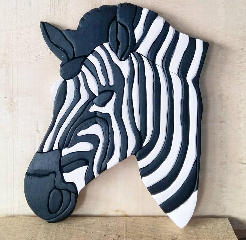 Zebra Wall Wooden Art Decor Gift for Him Animal Wall Decor Etsy