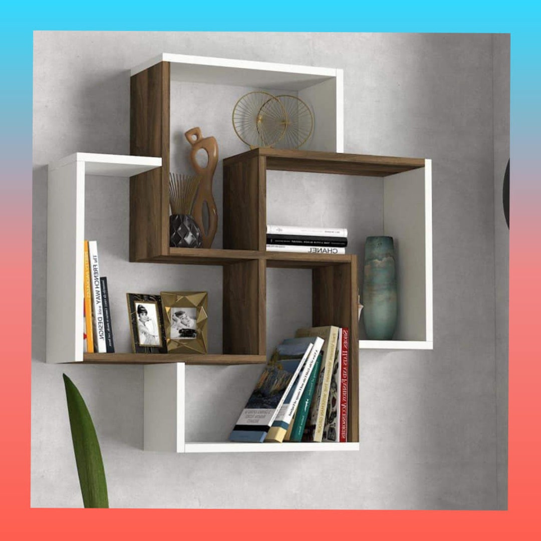 Rustic Wooden Square Shelves Wood Shelves Wallboard Wall Etsy