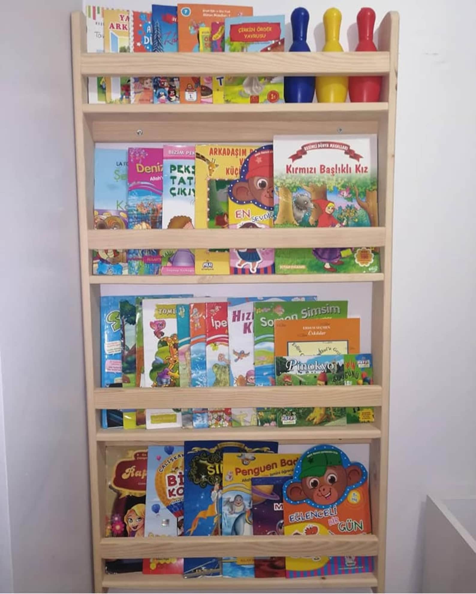 Montessori Wooden Bookshelf for Kids Nursery Toodler Kids Etsy