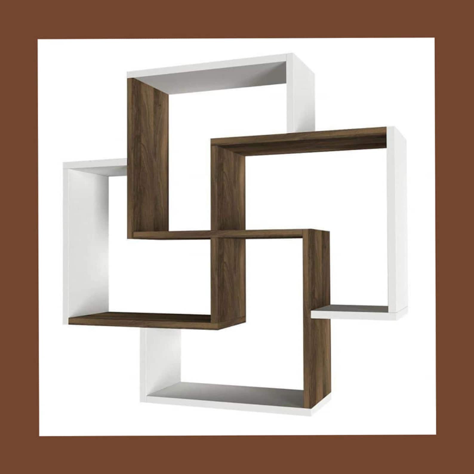 Rustic Wooden Square Shelves Wood Shelves Wallboard Wall Etsy