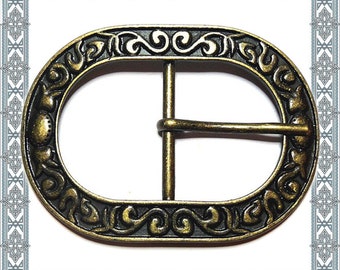 Antique Brass Plated Clipped Corner Belt Buckle 1-1//2/" 1587-09