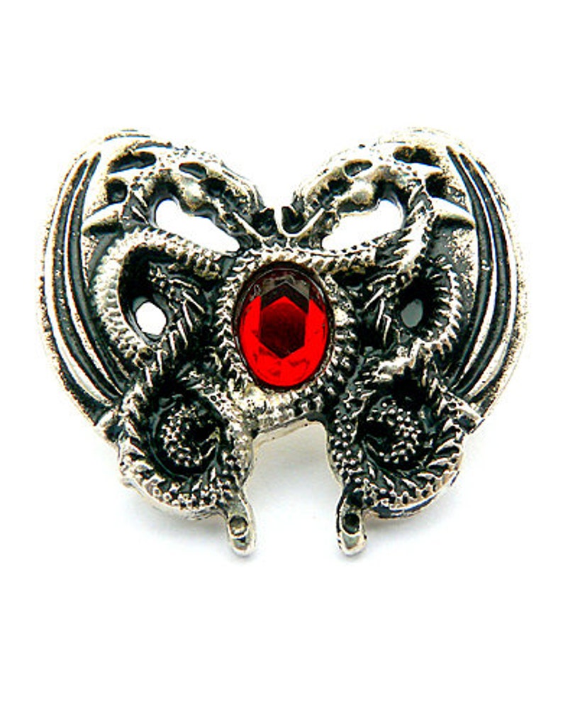 6 decorative rivets DRAGONHEART red silver plated dragon rivet Germanic accessories Nordic rivets Rivet ANTIK accessory LARP Conchos