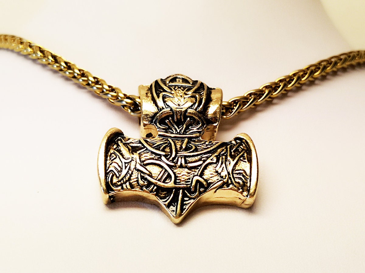 Viking jewelry RAGNAR HAMMER43 14ct Pendant Viking Jewelry Etsy