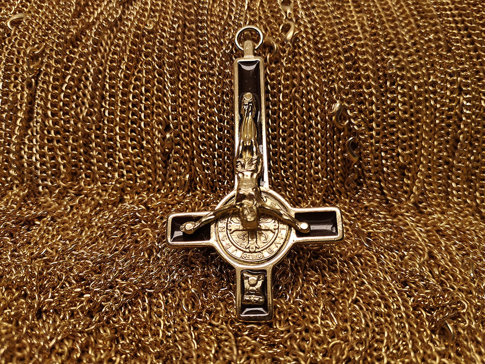 Nordic Pendant PETRUSKREUZ vergoldet gold plated Anhänger Etsy.de