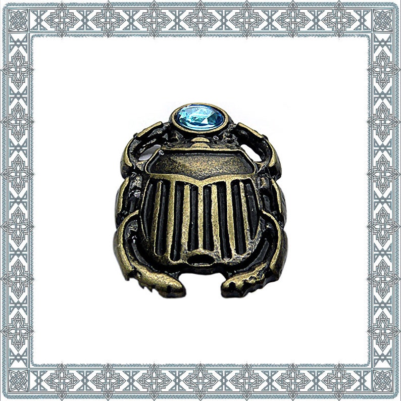 Conchos 6 Ornamental Rivets SKARAB\u00c4US Old Brass Rivet Egyptian Beetle 1 Crystals Fitting Artifact Rivets Replica medieval Rivet ANTIK