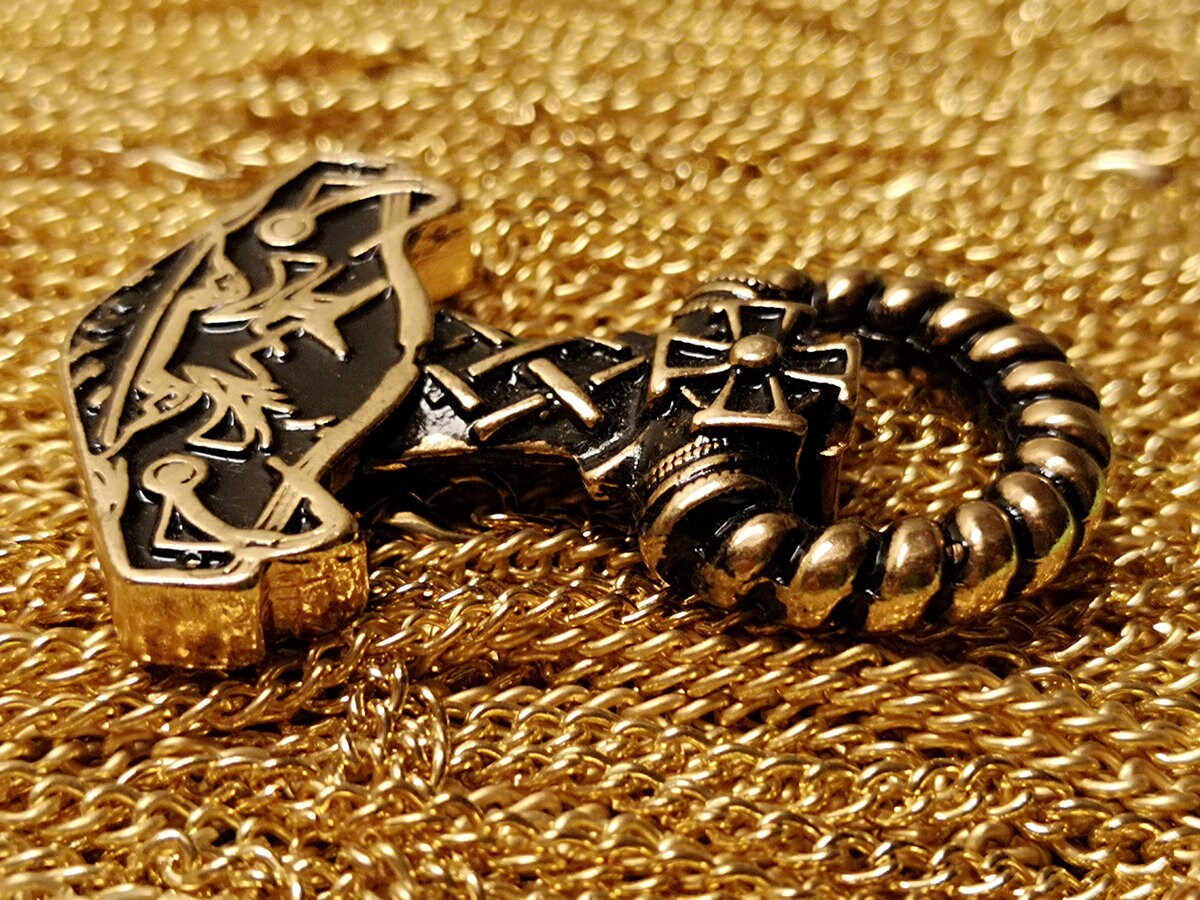 Colgante N rdico MJ LNIR HAMMER Oro Plateado Vikingo Colgante Etsy