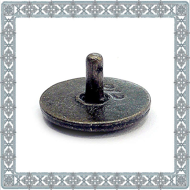 Norse Fitting Viking Rivets Medieval Rivet Armory LARP Necks 12 Ornamental Rivets ODINS PROTECTION Old Brass Rivet Runes Conchos