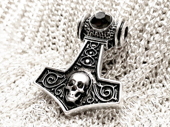 Thor Hammer remolque rey cadena Mjolnir martillo de plata negro Thor Hammer
