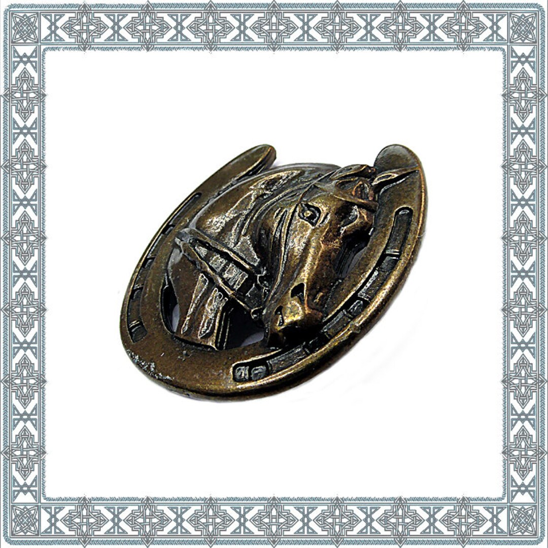 6 Decorative Rivets HORSE MULET Altbrass Rivets Horses Equestrian