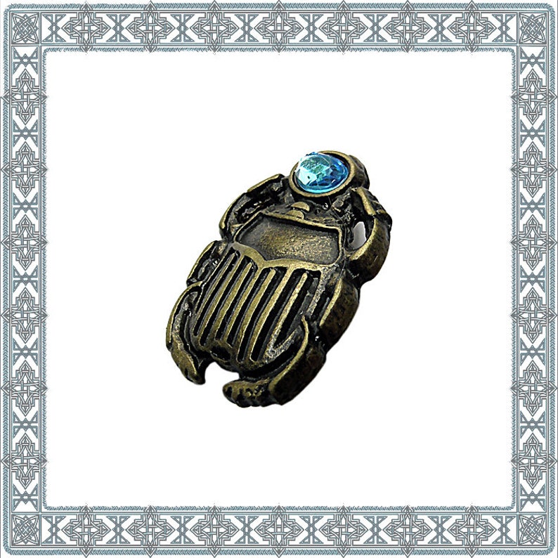 Conchos 6 Ornamental Rivets SKARAB\u00c4US Old Brass Rivet Egyptian Beetle 1 Crystals Fitting Artifact Rivets Replica medieval Rivet ANTIK