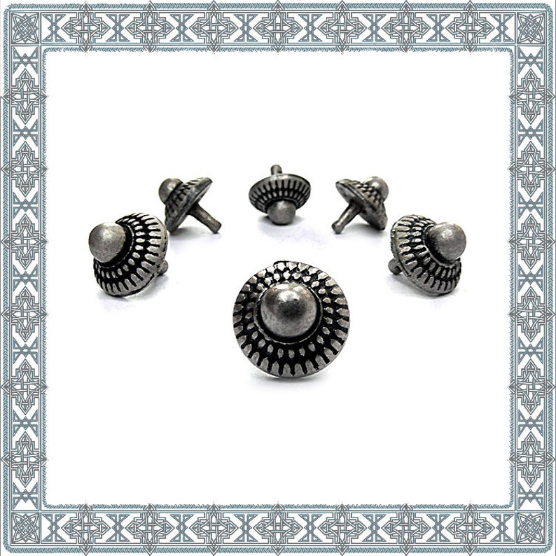 12 Decorative Rivets RUNDNIETE Old Silver Rivet Germanic Etsy