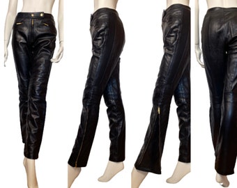 Gucci brown leather motorcycle pants / FR 36 / UK 8 / US 8 / It 40