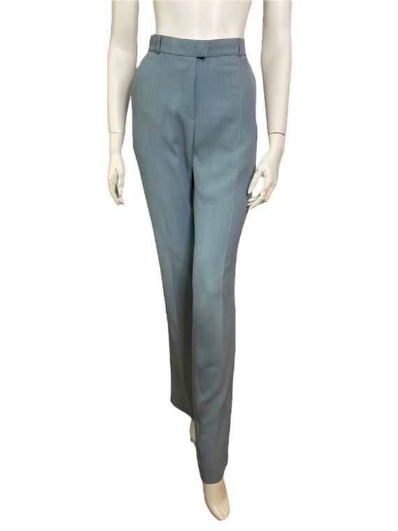 Thierry Mugler turquoise straight trousers / FR 4… - image 4