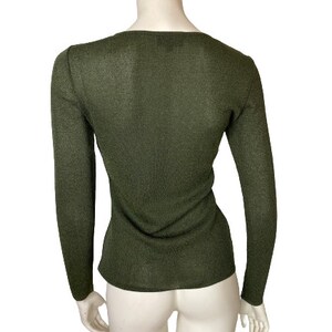 Gucci by Tom Ford Fall 1996 khaki green mesh top / Size S image 6