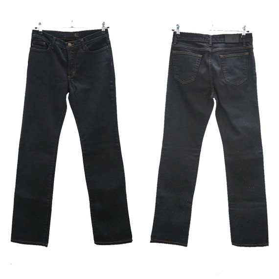 Just Cavalli Y2K black jeans with gold glitters /