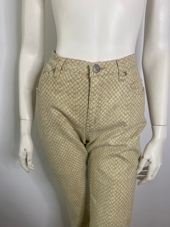 Roberto Cavalli beige snakeskin print jeans / US … - image 3