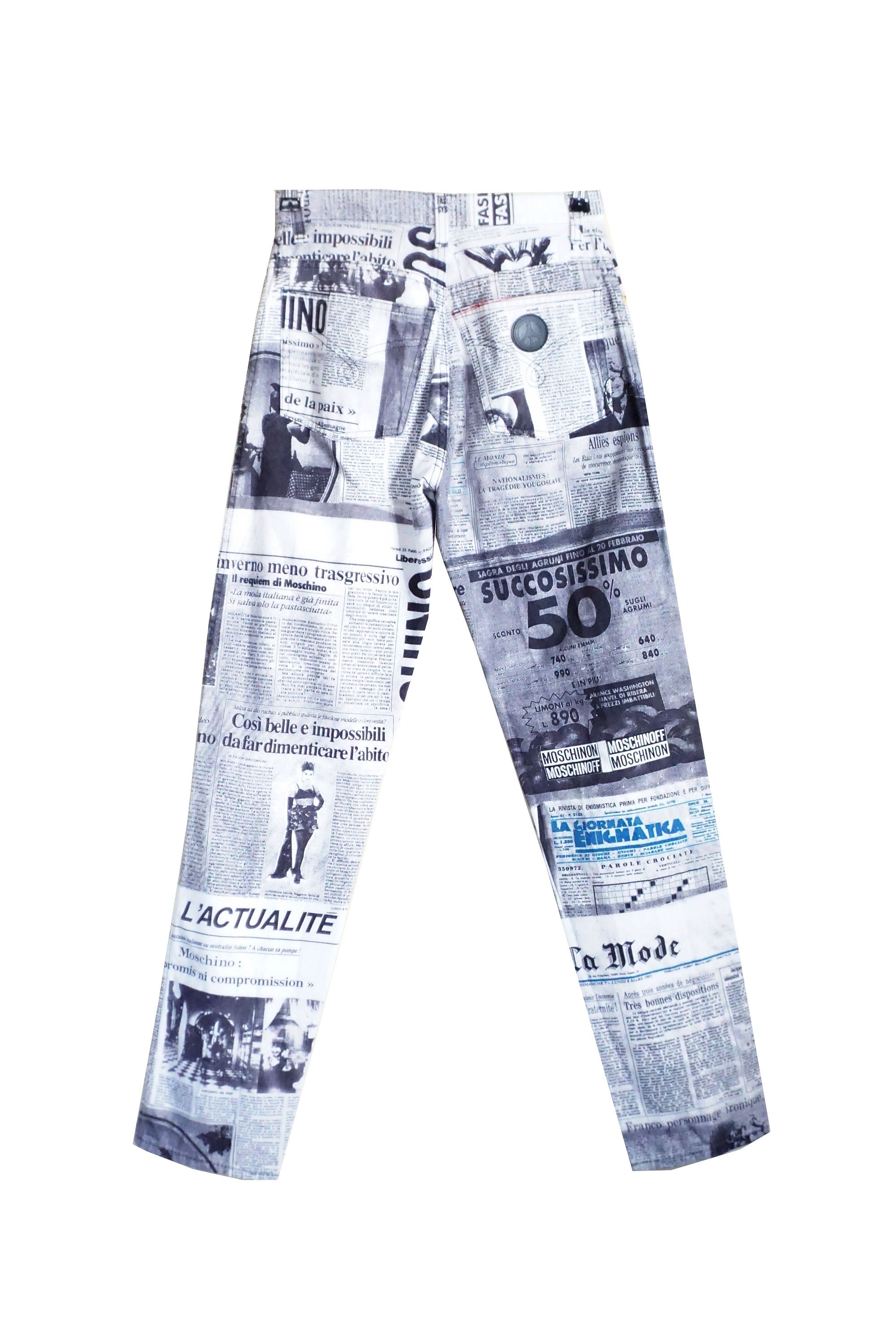 Moschino Jeans Newspaper Print / Size S Etsy UK