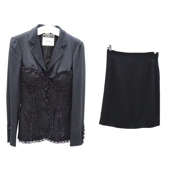Moschino corset blazer skirt suit / Early 1990's /