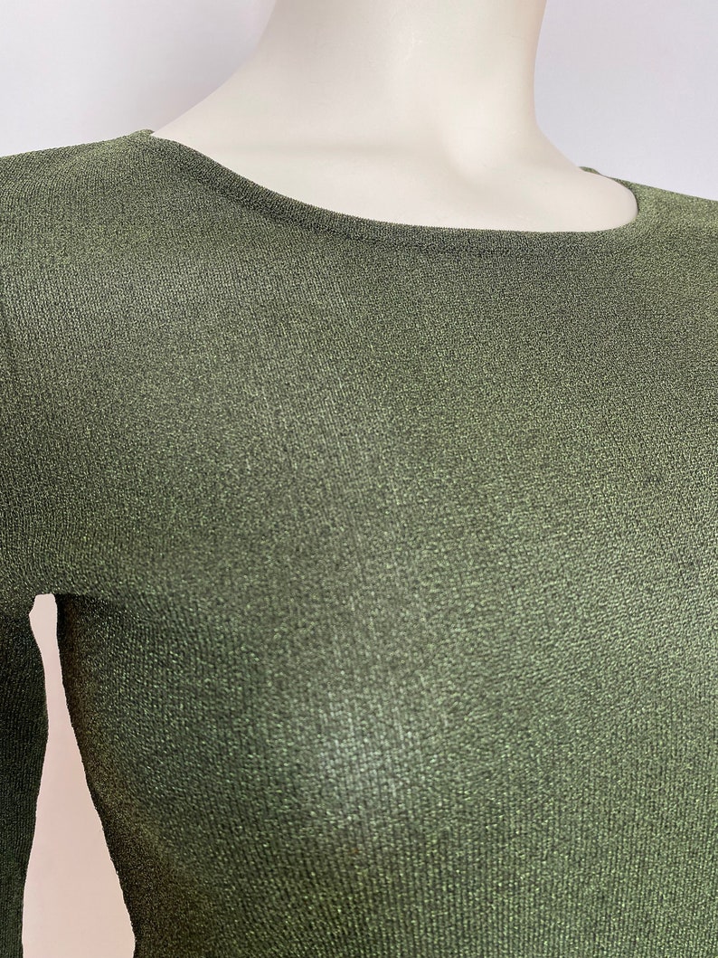 Gucci by Tom Ford Fall 1996 khaki green mesh top / Size S image 4