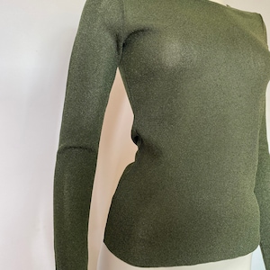 Gucci by Tom Ford Fall 1996 khaki green mesh top / Size S image 5