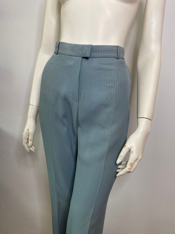 Thierry Mugler turquoise straight trousers / FR 4… - image 5