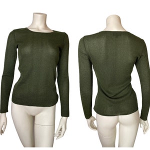 Gucci by Tom Ford Fall 1996 khaki green mesh top / Size S image 1