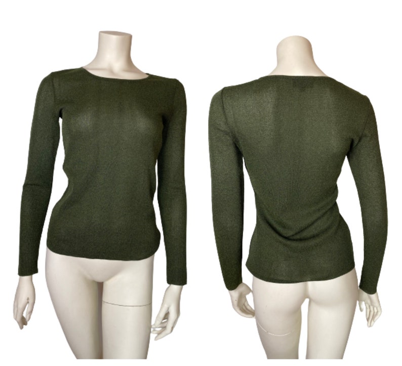 Gucci by Tom Ford Fall 1996 khaki green mesh top / Size S image 1