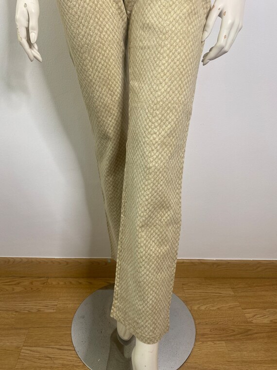 Roberto Cavalli beige snakeskin print jeans / US … - image 4