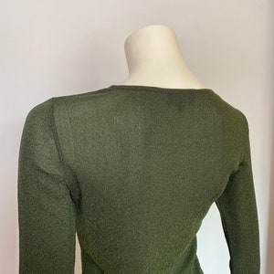 Gucci by Tom Ford Fall 1996 khaki green mesh top / Size S image 7