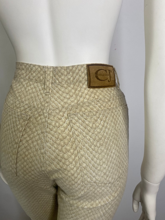 Roberto Cavalli beige snakeskin print jeans / US … - image 10