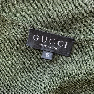 Gucci by Tom Ford Fall 1996 khaki green mesh top / Size S image 10