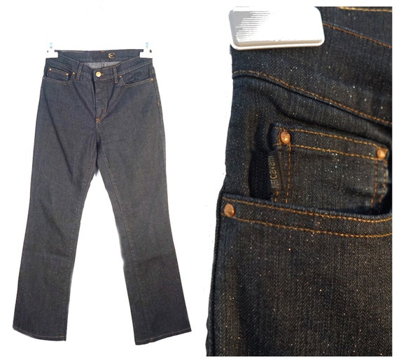 Just Cavalli Y2K raw denim with glitters all over