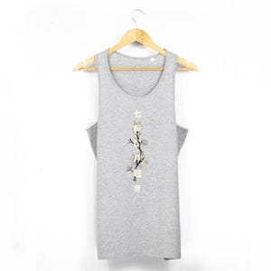 Mens Floral Kanji Organic Cotton Vest