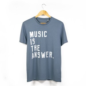 Men&#39;s / Unisex &#39;Music Is The Answer&#39; Organic Cotton T-Shirt