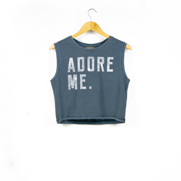 Women's 'Adore Me' Organic Cotton Tank Top - Sassy Top - Organic Yoga Wear - Vegan Clothing - Yoga Top - Festival Top - Crop Top - Yoga Gift