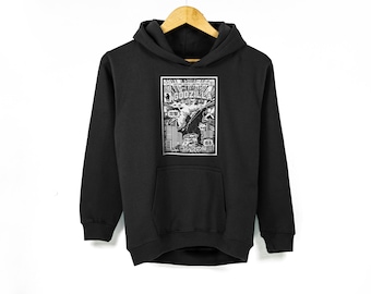 Kids Godzilla Hoodie | Boys Retro Godzilla Hooded Sweatshirt | Vintage Style Comic Art | Available in Ages 1 - 13