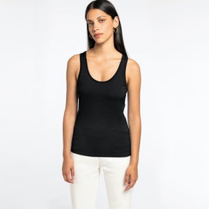 Womens Organic Cotton Tank Top in Black