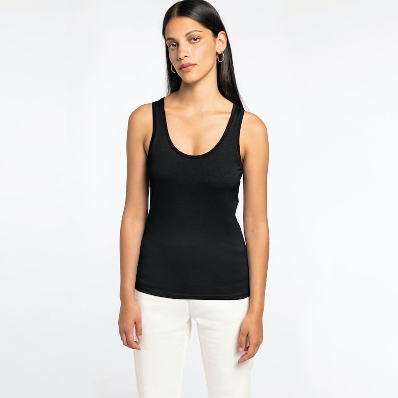Womens Organic Cotton Tank Top in Black