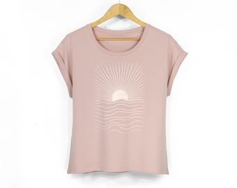 Camiseta de corte relajado Sunrise Wave