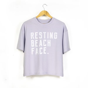 Women&#39;s &#39;Resting Beach Face&#39; Organic Cotton Oversized Boxy T-Shirt