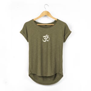 Om Symbol Scoop Neck Yoga Top