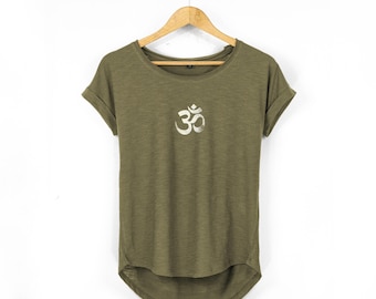Om Symbol Scoop Neck Yoga Top